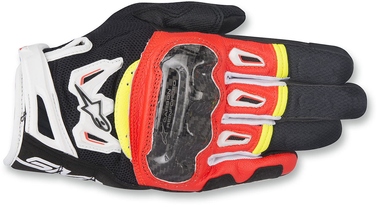 ALPINESTARS SMX2 Air Carbon V2 Gloves Black/Fluo Red/White/Fluo Yellow